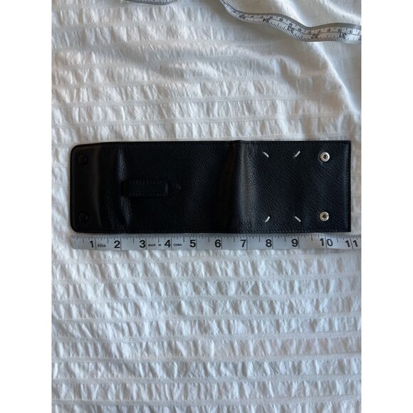 NWB! Maison Margiela Men's Four Stitch Black Leather Contrast Stitching Wallet - Picture 7 of 8